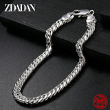925 Silver 18K 6MM Charm Bracelet Men Women Gift