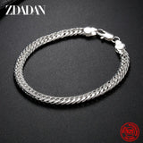 925 Silver 18K 6MM Charm Bracelet Men Women Gift