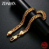 925 Silver 18K 6MM Charm Bracelet Men Women Gift