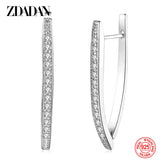925 Silver 18K Zircon Hoop Earrings For Women