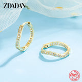 925 Silver Zircon Hoop Earrings Women's Jewelry