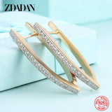 925 Silver 18K Zircon Hoop Earrings For Women