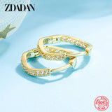 925 Silver Zircon Hoop Earrings Women's Jewelry