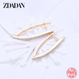 925 Silver 18K Zircon Hoop Earrings For Women