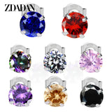 925 Silver Crystal Zircon Stud Earrings Wedding Jewelry