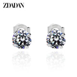 925 Silver Crystal Zircon Stud Earrings Wedding Jewelry