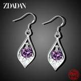925 Silver Amethyst Drop Earrings For Women