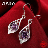 925 Silver Amethyst Drop Earrings For Women
