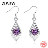 925 Silver Amethyst Drop Earrings For Women