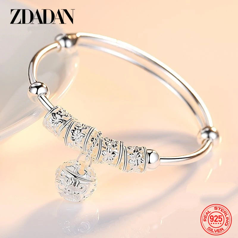 925 Silver Bell Adjustable Bracelet for Women