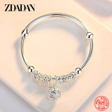 925 Silver Bell Adjustable Bracelet for Women