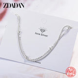 925 Silver Double Layers Snake Chain Bracelet For Women