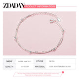 925 Silver Double Layers Snake Chain Bracelet For Women