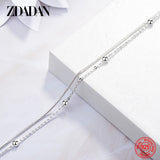 925 Silver Double Layers Snake Chain Bracelet For Women