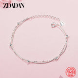 925 Silver Double Layers Snake Chain Bracelet For Women