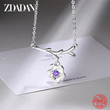 925 Silver Flower Necklace Chains For Women Jewelry