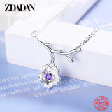 925 Silver Flower Necklace Chains For Women Jewelry