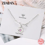 925 Silver Flower Necklace Chains For Women Jewelry