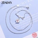 925 Silver Flower Necklace Chains For Women Jewelry