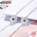 925 Silver Flowers Crystal Bracelet Chains For Women Jewelry