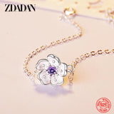 925 Silver Flowers Crystal Bracelet Chains For Women Jewelry
