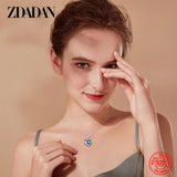 925 Silver Heart Crystal Necklace Chains For Women Girls Jewelry