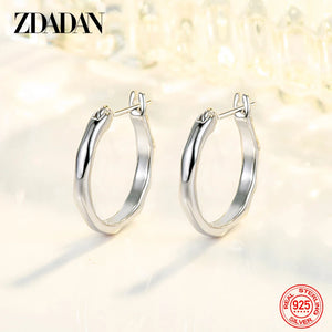 925 Silver Hoop Earrings Women Wedding Jewelry