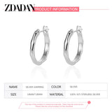 925 Silver Hoop Earrings Women Wedding Jewelry