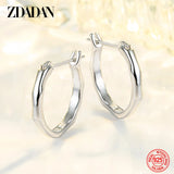 925 Silver Hoop Earrings Women Wedding Jewelry