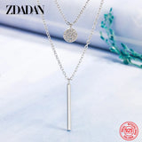 925 Silver Double Layer Necklace Chains for Women