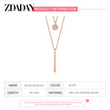 925 Silver Double Layer Necklace Chains for Women