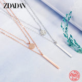925 Silver Double Layer Necklace Chains for Women