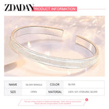 925 Silver Cuff Bracelet Bangle for Women