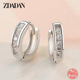 925 Silver Zircon Hoop Earrings Party Jewelry Gift