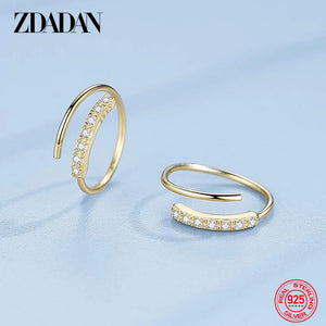 925 Silver Women's Zircon Hoop Earrings