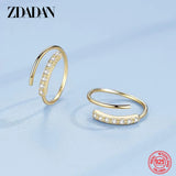 925 Silver Women's Zircon Hoop Earrings