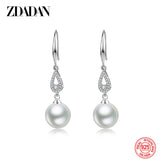 925 Silver Pearl Water Drop Earrings Wedding Jewelry