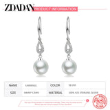 925 Silver Pearl Water Drop Earrings Wedding Jewelry