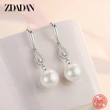 925 Silver Pearl Water Drop Earrings Wedding Jewelry