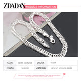 925 Silver 10MM Punk Necklace 20/24 Inches