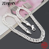 925 Silver 10MM Punk Necklace 20/24 Inches
