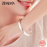 925 Silver 10MM Cuff Bracelet Bangle Women Wedding Jewelry