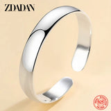 925 Silver 10MM Cuff Bracelet Bangle Women Wedding Jewelry