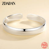 925 Silver 10MM Cuff Bracelet Bangle Women Wedding Jewelry