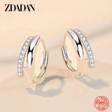 925 Silver 10mm Zircon Hoop Earrings Women Jewelry