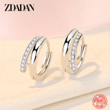 925 Silver 10mm Zircon Hoop Earrings Women Jewelry