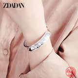 925 Silver Heart Sutra Cuff Bangle For Women