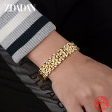 925 Silver 18K 15mm Bracelet Women Men Jewelry Gift
