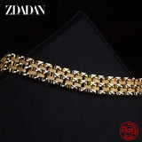 925 Silver 18K 15mm Bracelet Women Men Jewelry Gift