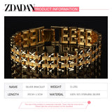 925 Silver 18K 15mm Bracelet Women Men Jewelry Gift